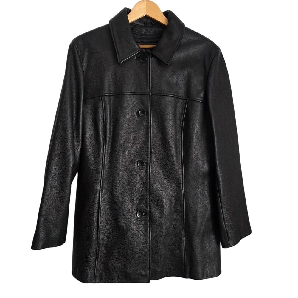 Vintage Wilsons Leather Pelle Studio Black Thinsulate Coat XL